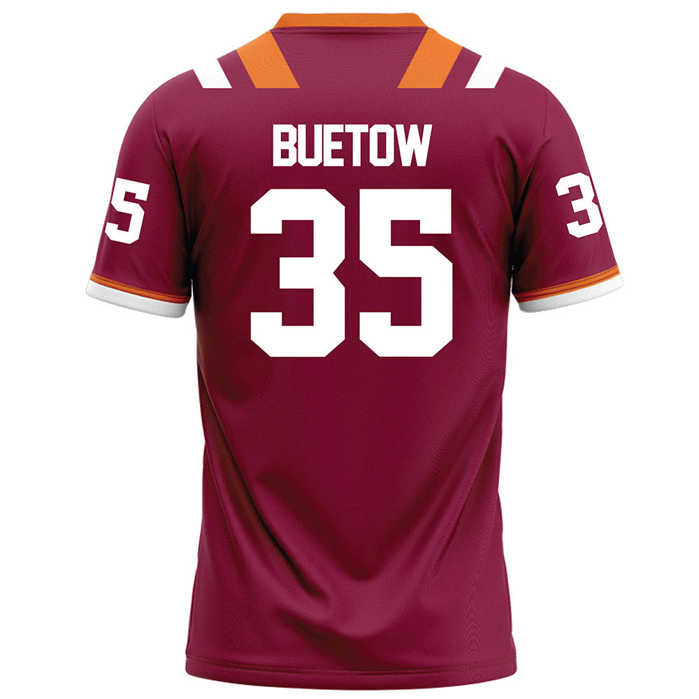 Virginia Tech - NCAA Football : John Buetow - Maroon Football Jersey-1