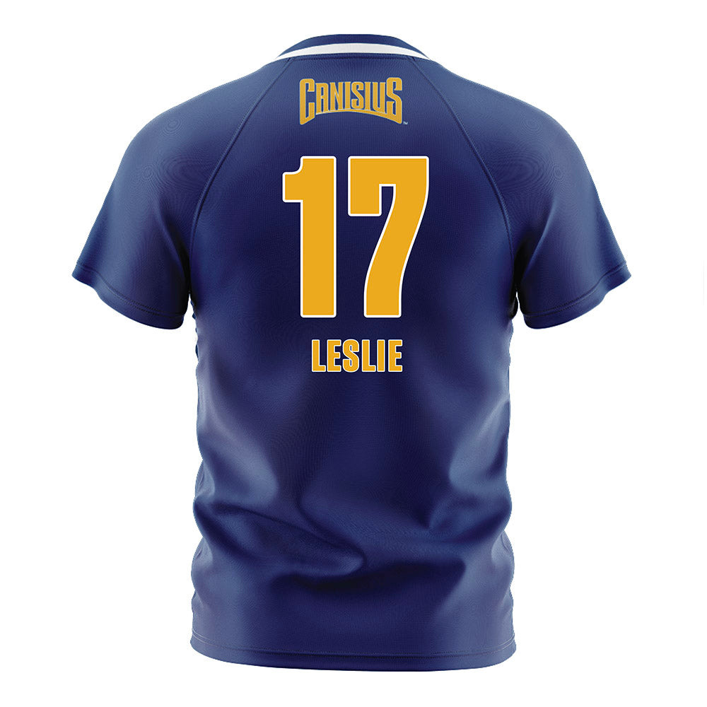 Canisius - NCAA Men's Soccer : Gabriel Leslie - Navy Soccer Jersey-1