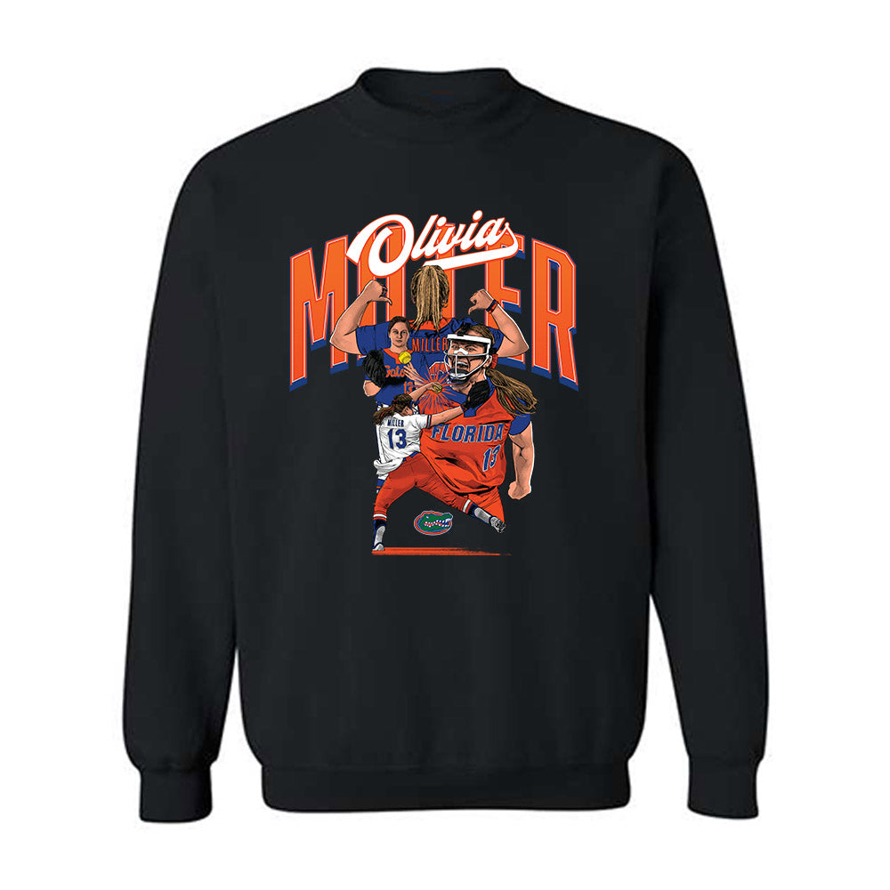 Florida - NCAA Softball : Olivia Miller - Player Illustration Crewneck Sweatshirt