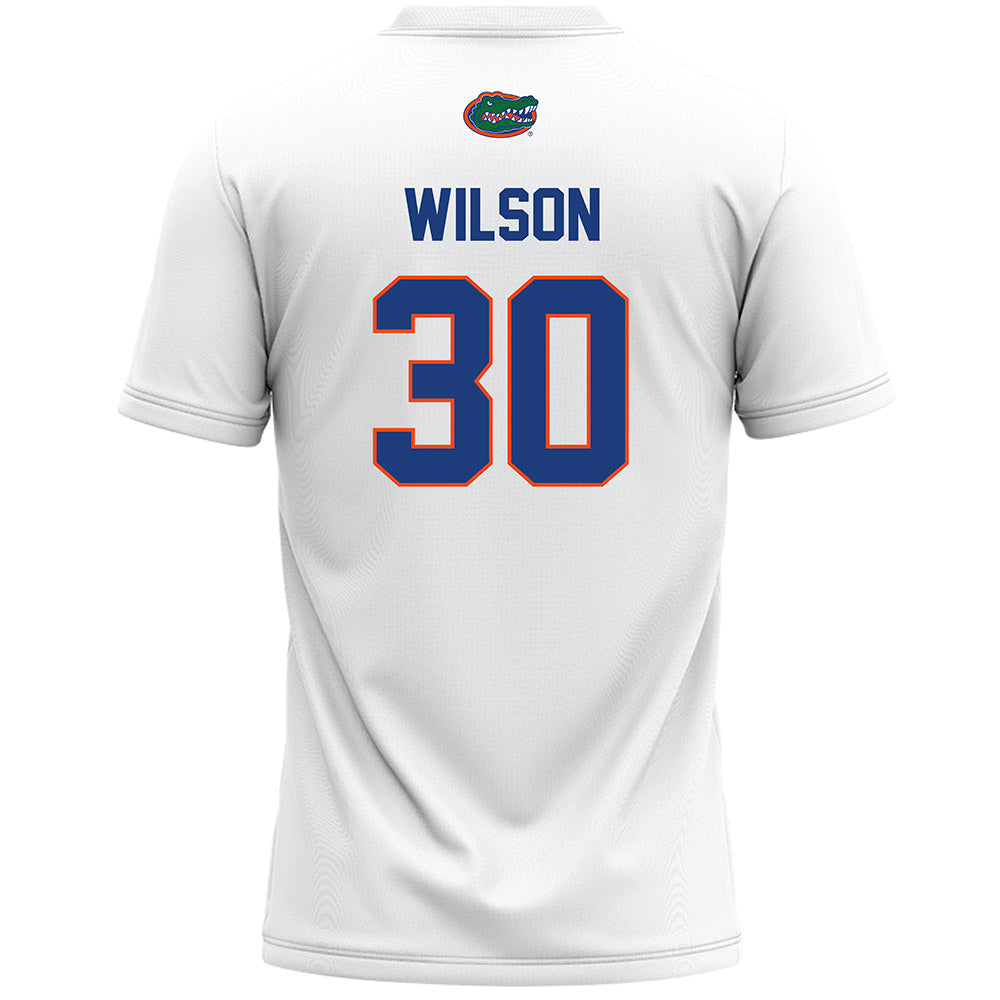 Florida - NCAA Women's Lacrosse : Carly Wilson - White Lacrosse Jersey -1