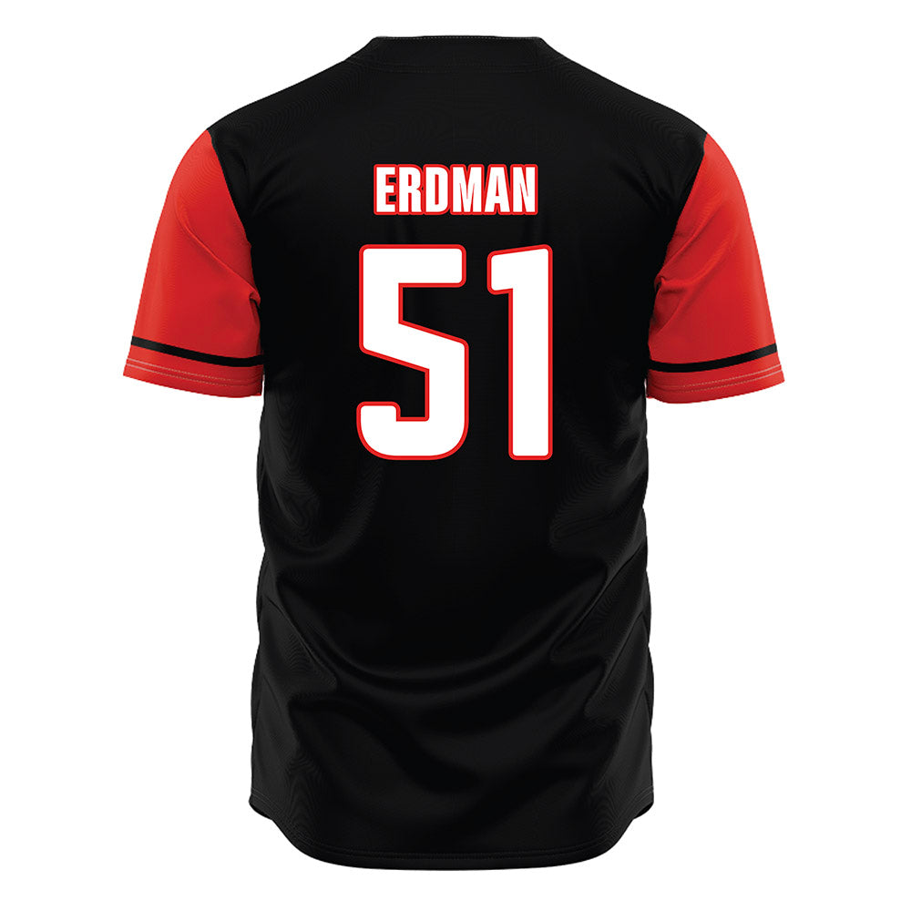 Texas Tech - NCAA Baseball : Zach Erdman - Black Jersey-1