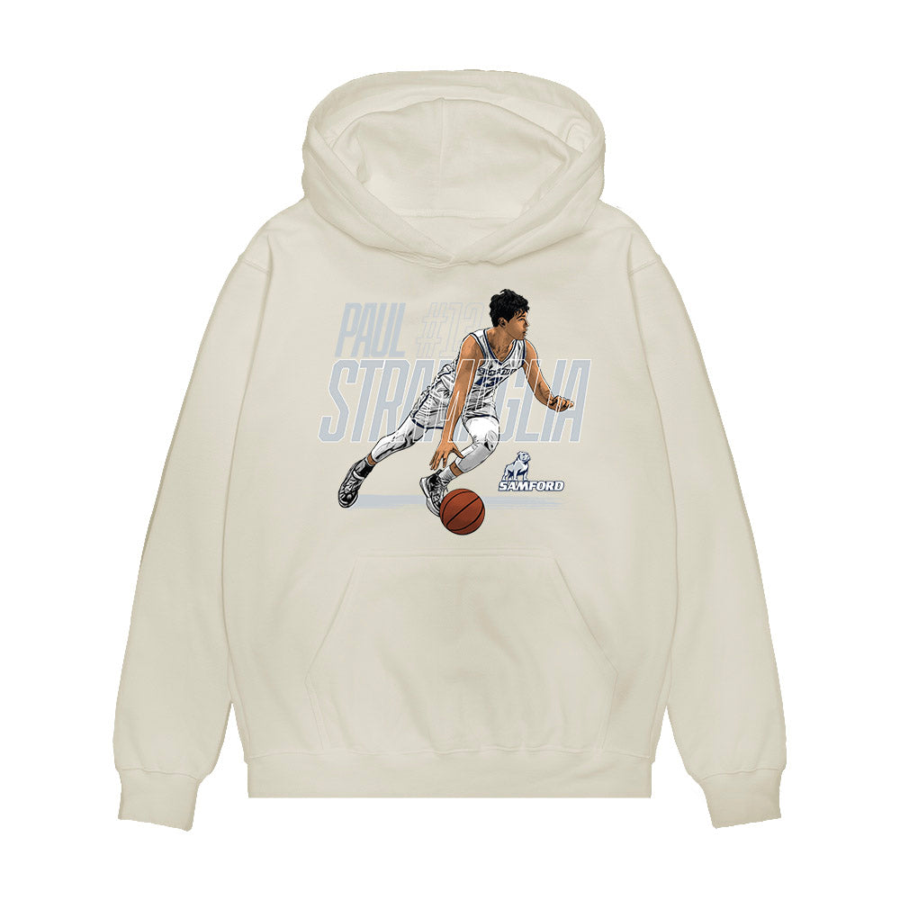 Samford - NCAA Men's Basketball : Paul Stramaglia - Caricature Premium Hooded Sweatshirt-0