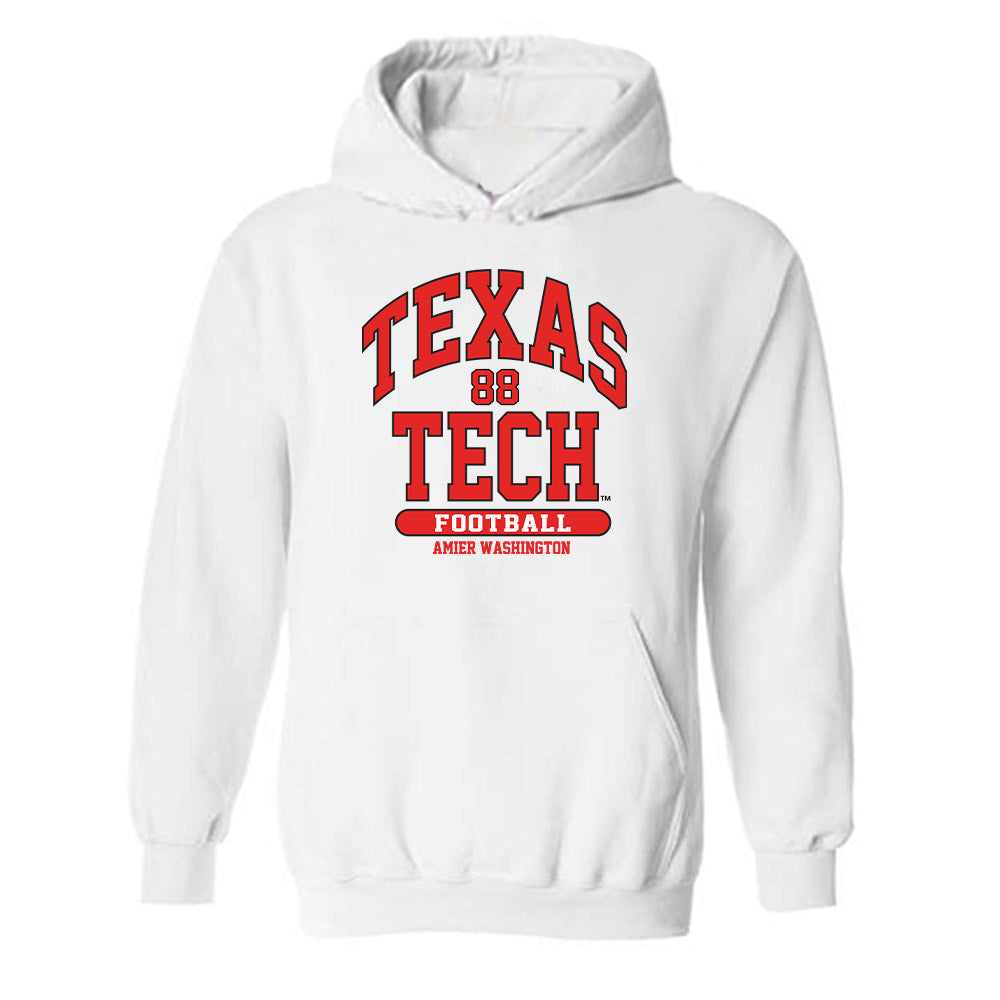 Texas Tech - NCAA Football : Amier Washington - Classic Fashion Shersey Hooded Sweatshirt-0