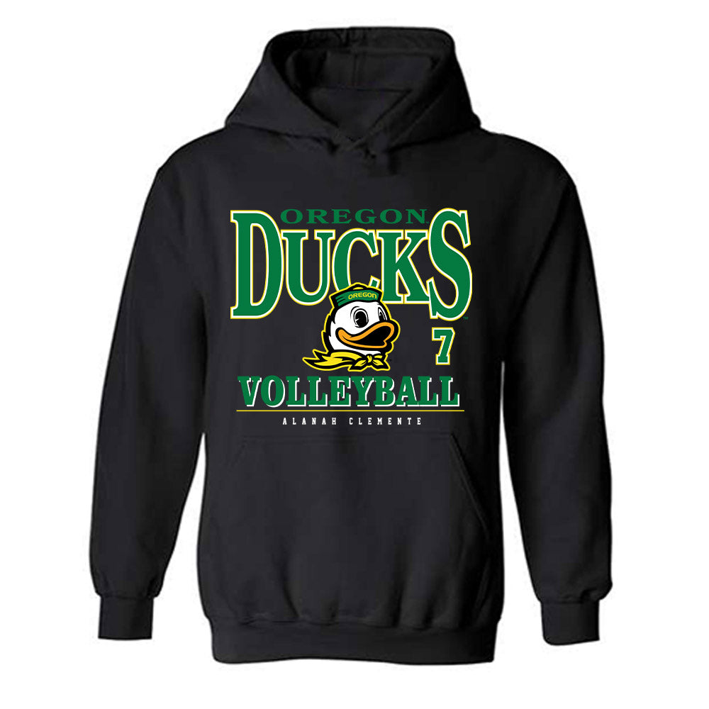 Oregon - NCAA Women's Volleyball : Alanah Clemente - Classic Fashion Shersey Hooded Sweatshirt-0