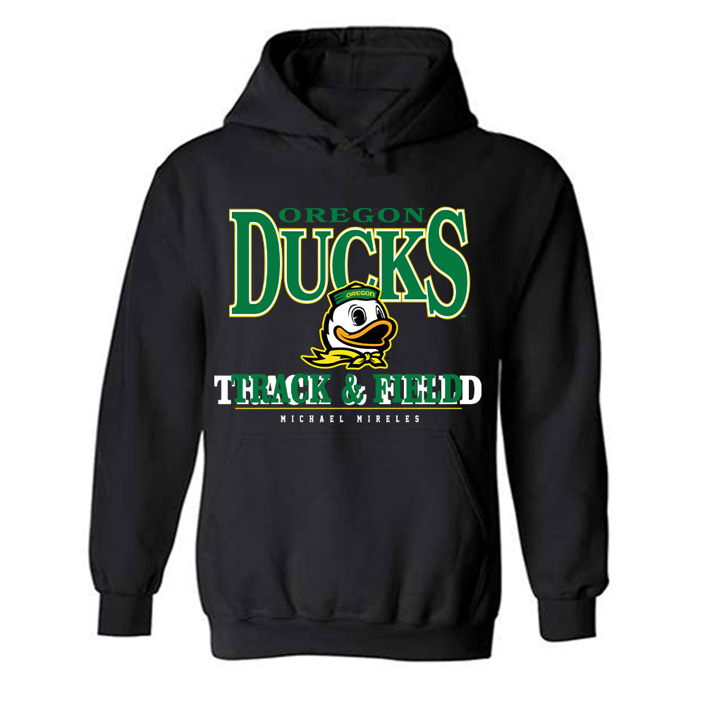 Oregon - NCAA Men's Track & Field : Michael Mireles - Classic Fashion Shersey Hooded Sweatshirt-0