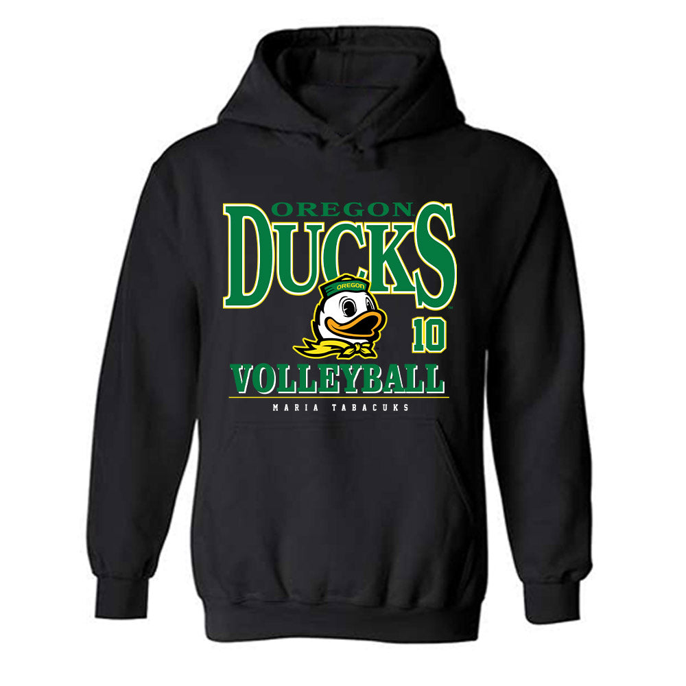 Oregon - NCAA Women's Volleyball : Maria Tabacuks - Classic Fashion Shersey Hooded Sweatshirt-0
