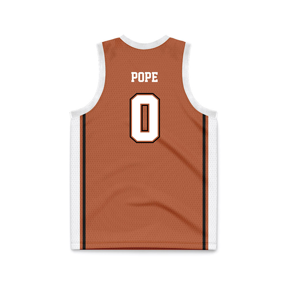 Texas - NCAA Men's Basketball : Jordan Pope - Texas Orange Basketball Jersey-1