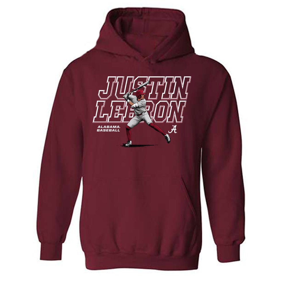 Alabama - NCAA Baseball : Justin Lebron x Roll Tide Willie - Hooded Sweatshirt Individual Caricature