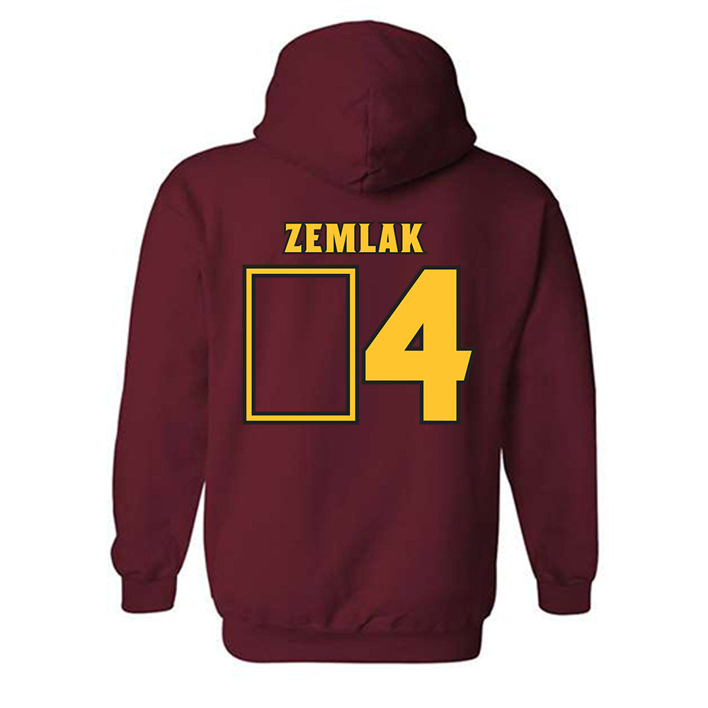 Arizona State - NCAA Men's Ice Hockey : Austin Zemlak - Replica Shersey Hooded Sweatshirt-1