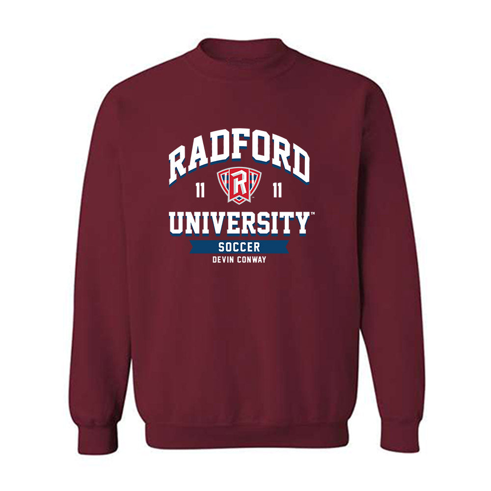 Radford - NCAA Men's Soccer : Devin Conway - Classic Fashion Shersey Crewneck Sweatshirt-0