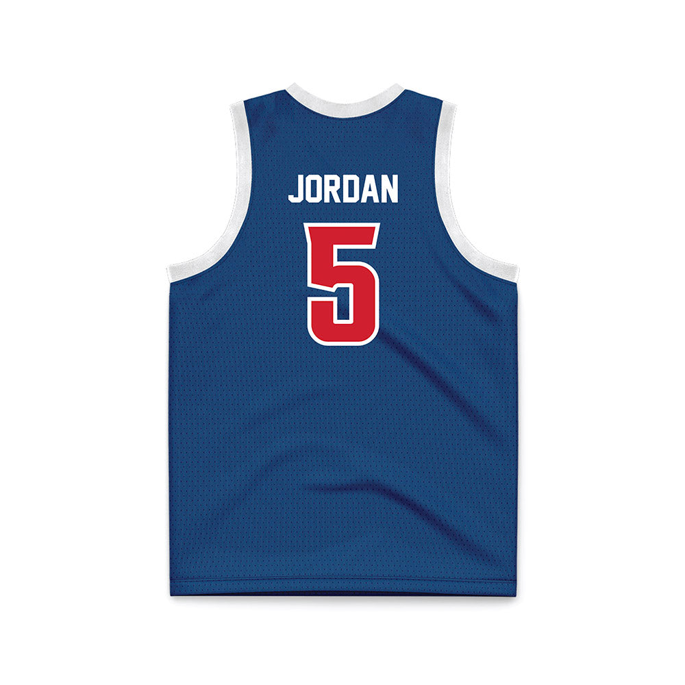 Radford - NCAA Men's Basketball : Mari Jordan - Navy Basketball Jersey-1