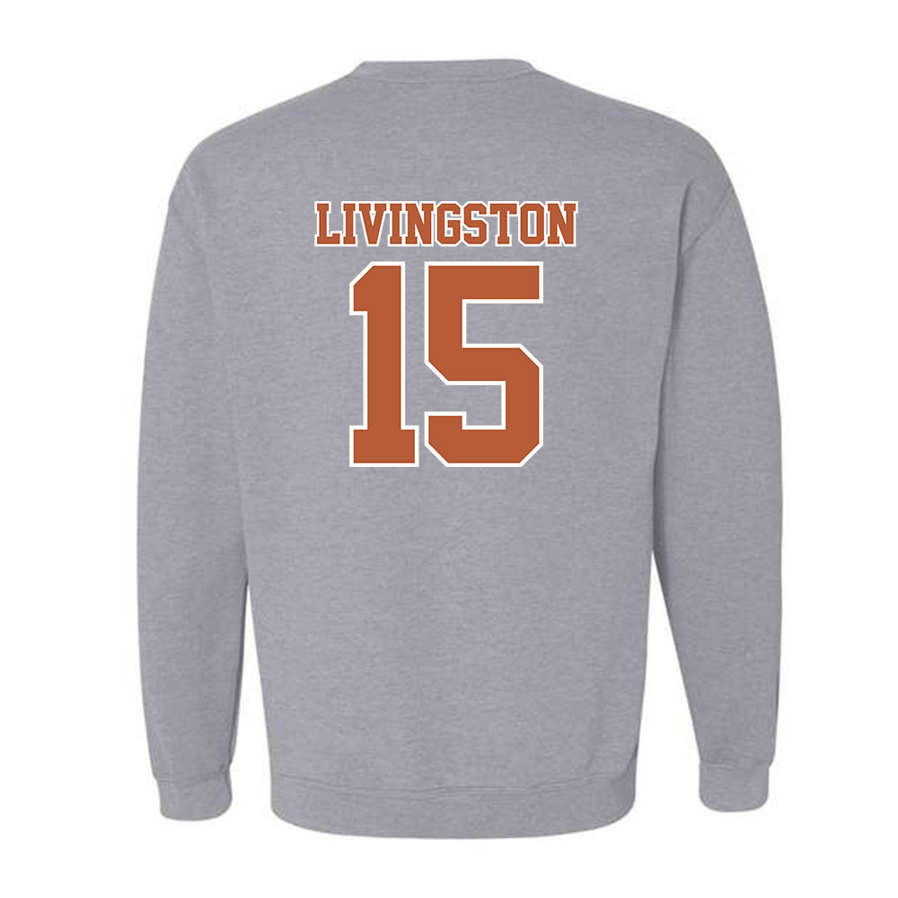 Texas - NCAA Baseball : Josh Livingston - Sports Shersey Crewneck Sweatshirt-1