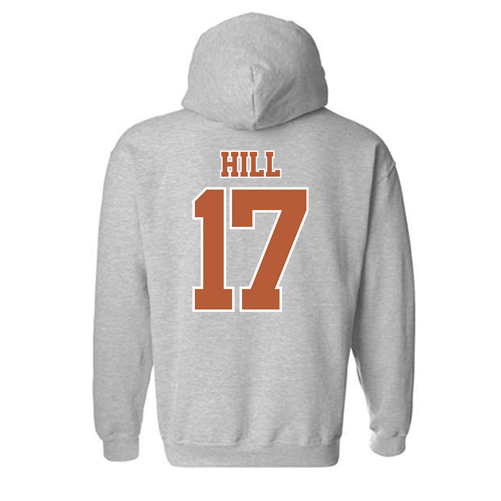 Texas - NCAA Baseball : Will Hill - Sports Shersey Hooded Sweatshirt-1