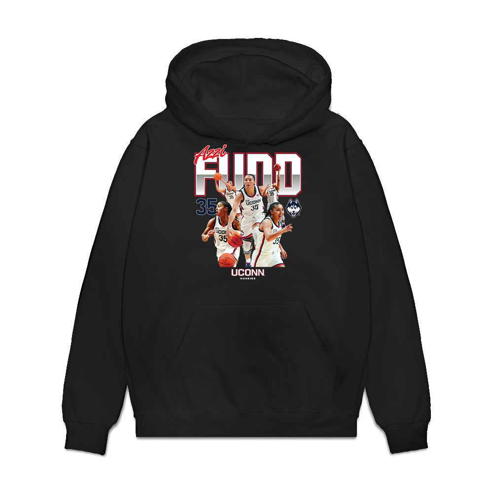 UConn - NCAA Women's Basketball : Azzi Fudd - Official 2023 - 2024 Post Season Premium Hooded Sweatshirt-0