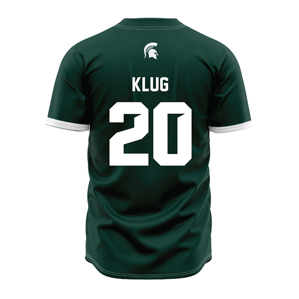Michigan State - NCAA Baseball : Josh Klug - Green Jersey-1