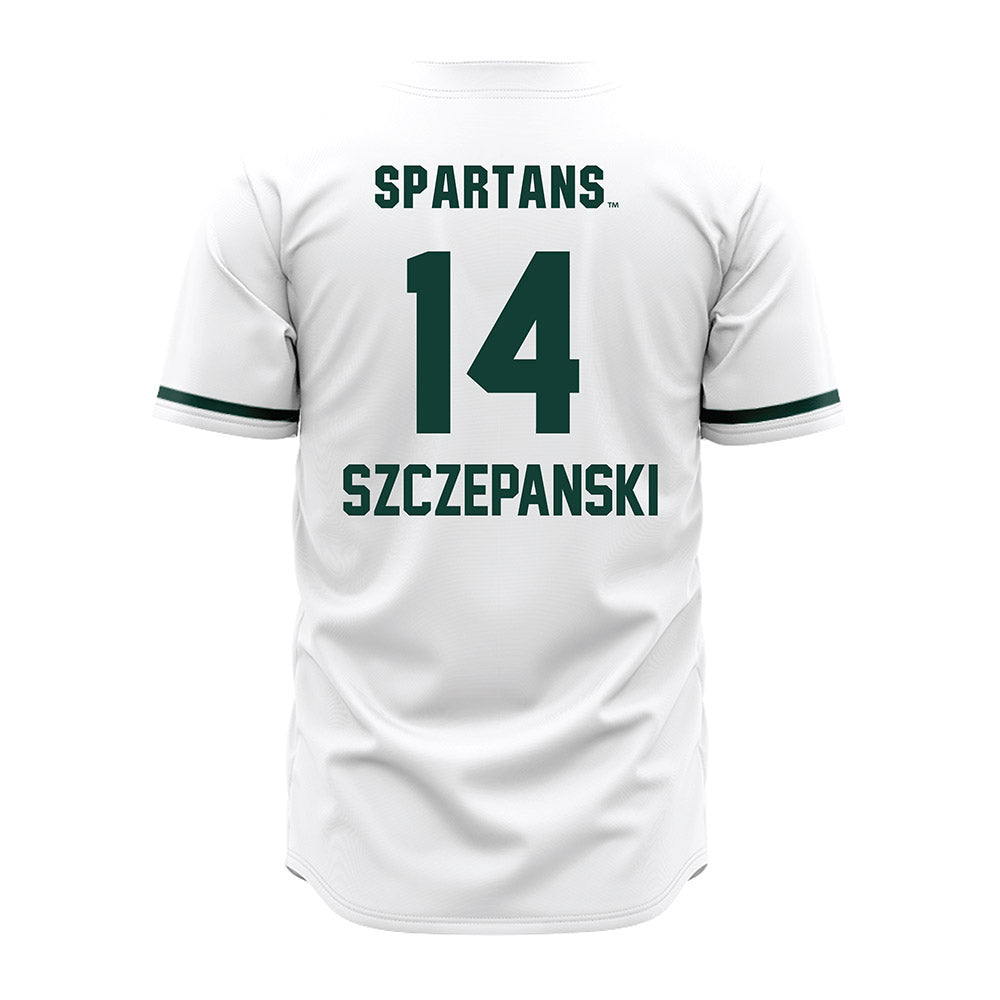 Michigan State - NCAA Baseball : Tommy Szczepanski - White Jersey-1