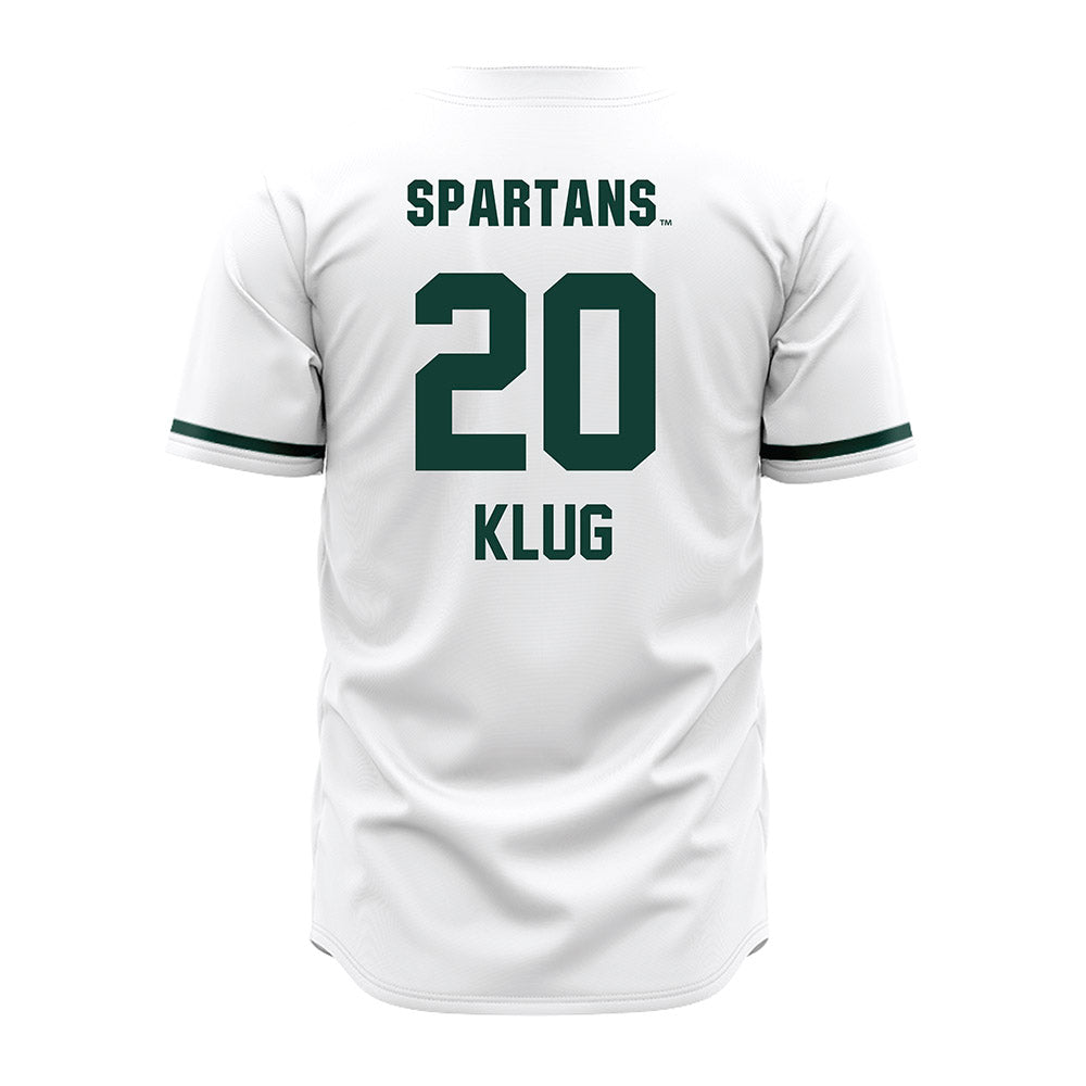 Michigan State - NCAA Baseball : Josh Klug - White Jersey-1