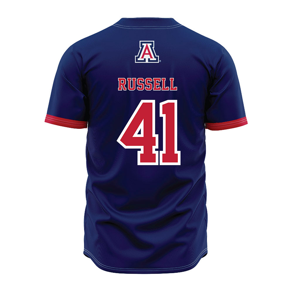 Arizona - NCAA Baseball : Tyler Russell - Navy Jersey-1