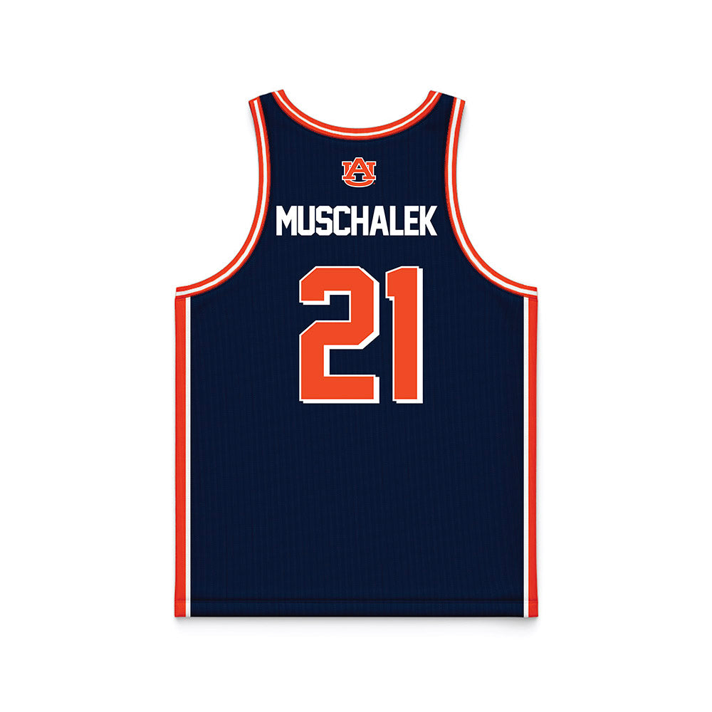 Auburn - NCAA Men's Basketball : Blake Muschalek - Navy Basketball Jersey