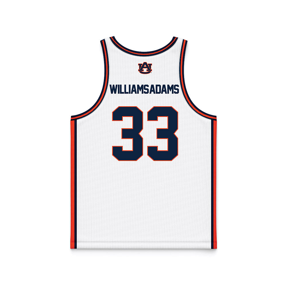 Auburn - NCAA Men's Basketball : Sebastian Williams-Adams - White Basketball Jersey-1