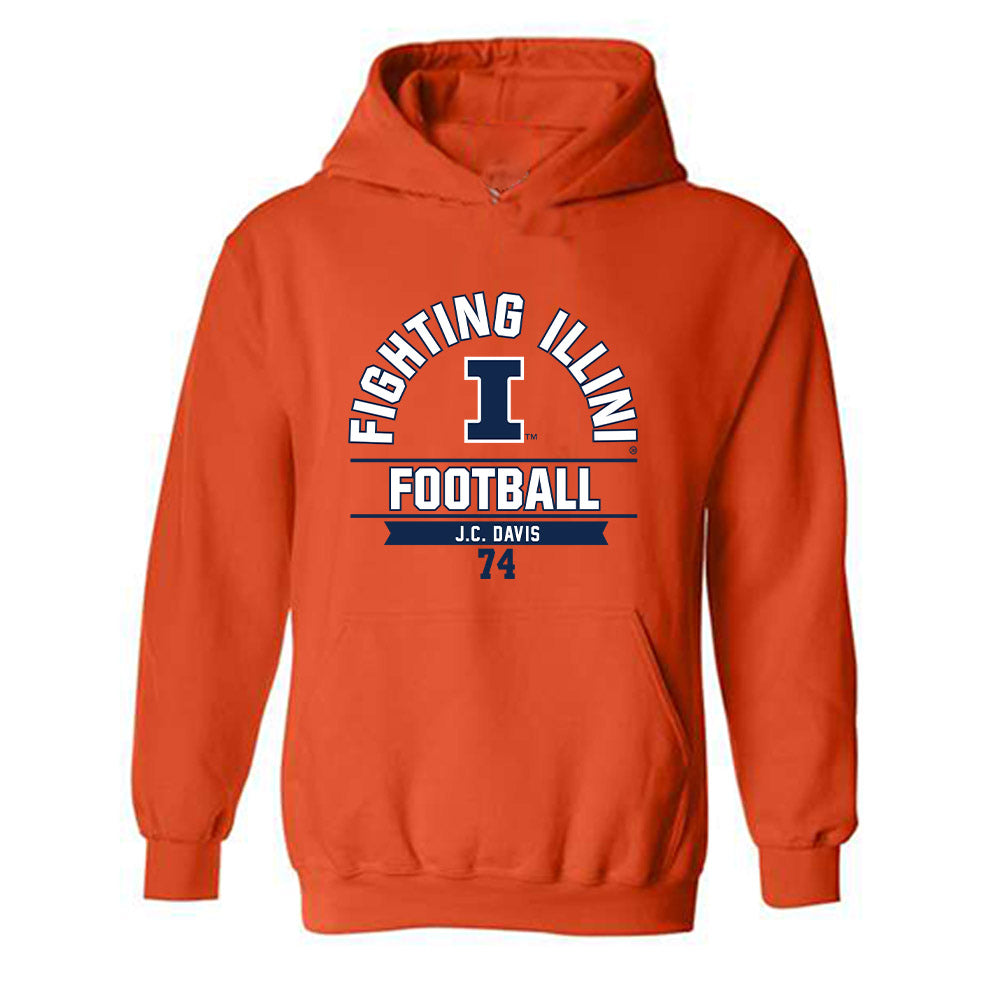 Illinois - NCAA Football : J.C. Davis - Classic Fashion Shersey Hooded Sweatshirt-0