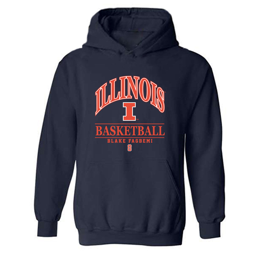 Illinois - NCAA Men's Basketball : Blake Fagbemi - Classic Fashion Shersey Hooded Sweatshirt-0