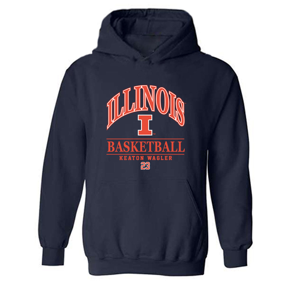 Illinois - NCAA Men's Basketball : Keaton Wagler - Classic Fashion Shersey Hooded Sweatshirt-0