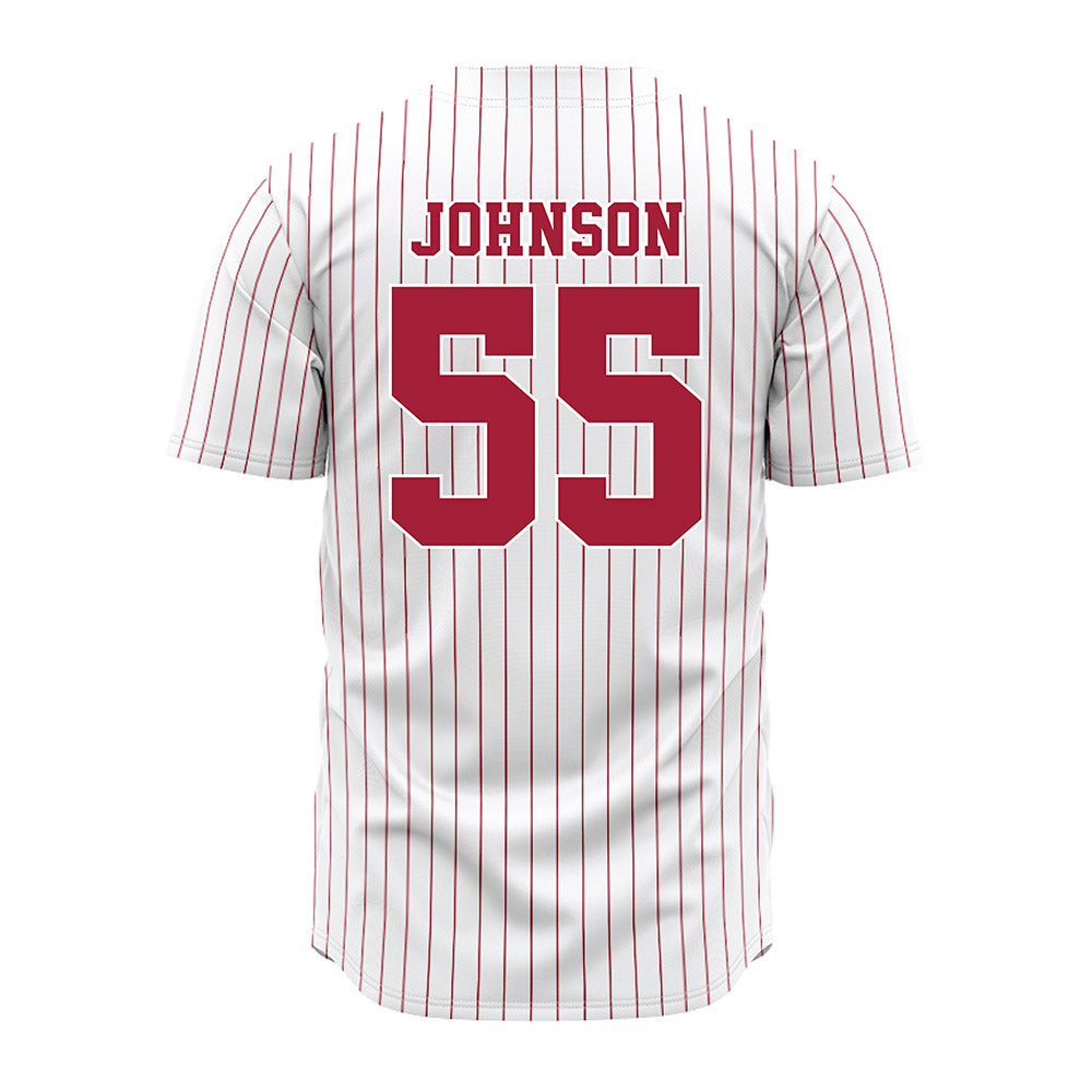 Alabama - NCAA Softball : Alea Johnson - Softball Jersey White Pinstripe