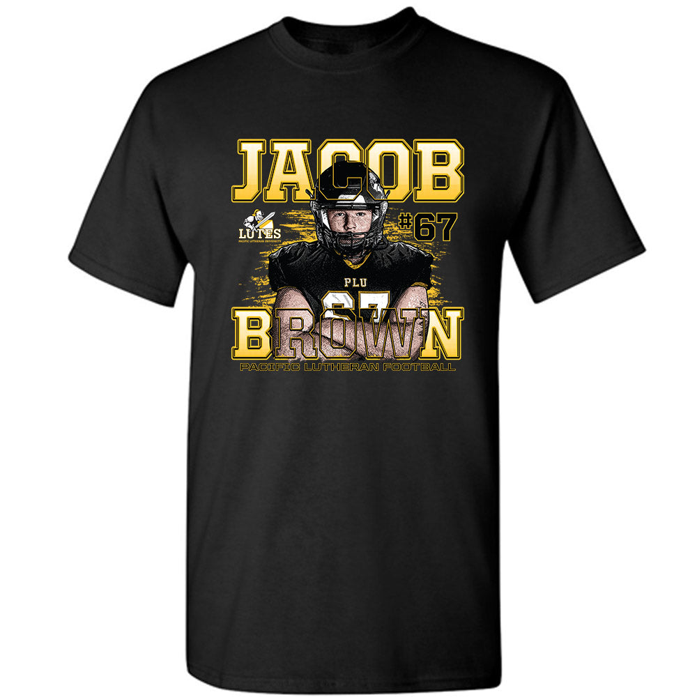 PLU - NCAA Football : Jacob Brown - T-Shirt Individual Caricature