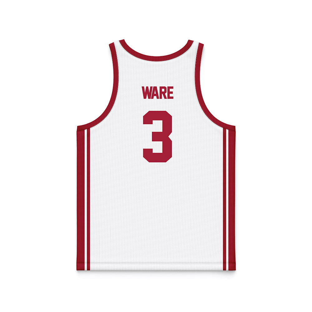 Arkansas - NCAA Women's Basketball : Harmonie Ware - White Basketball Jersey-1