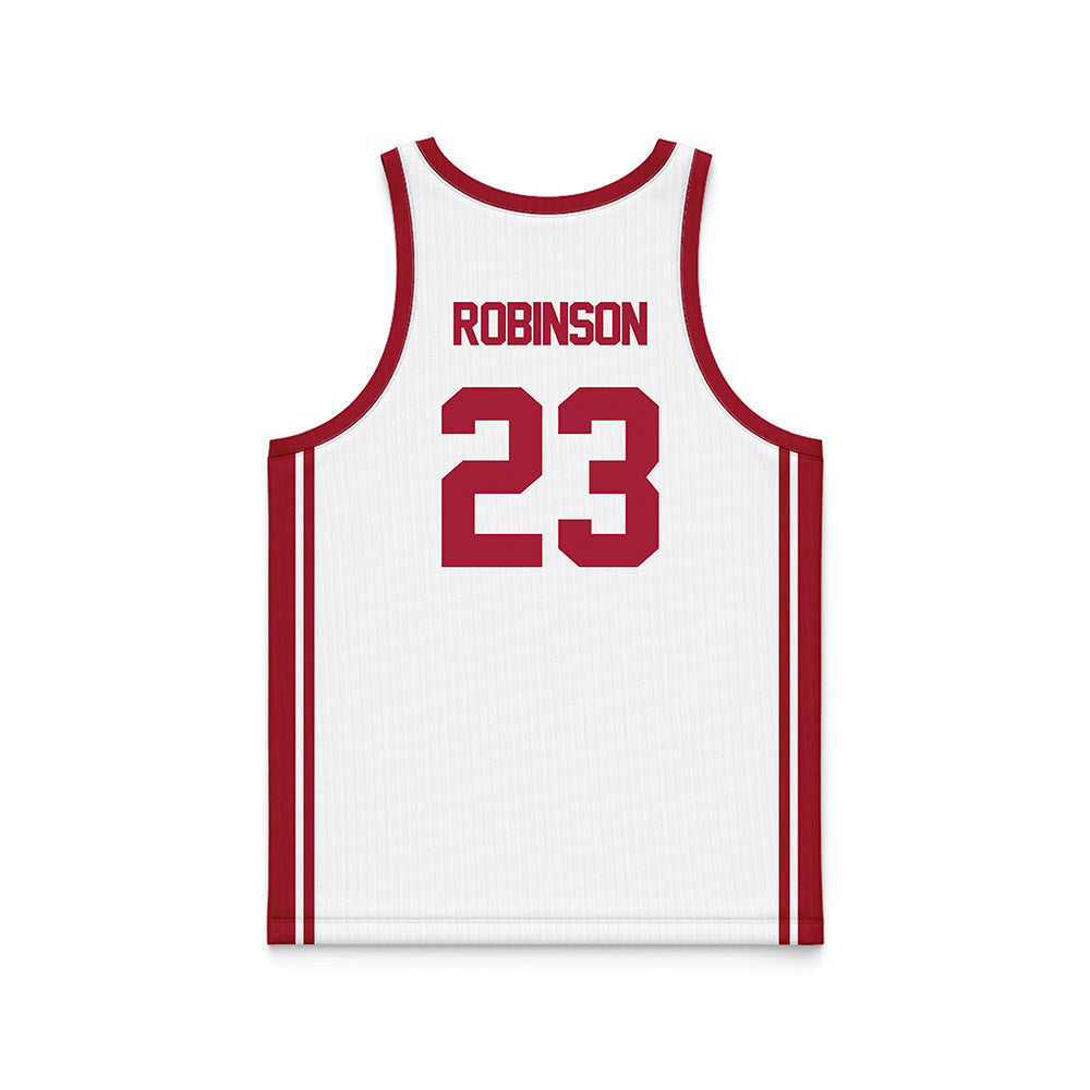 Arkansas - NCAA Women's Basketball : Emily Robinson - White Basketball Jersey-1