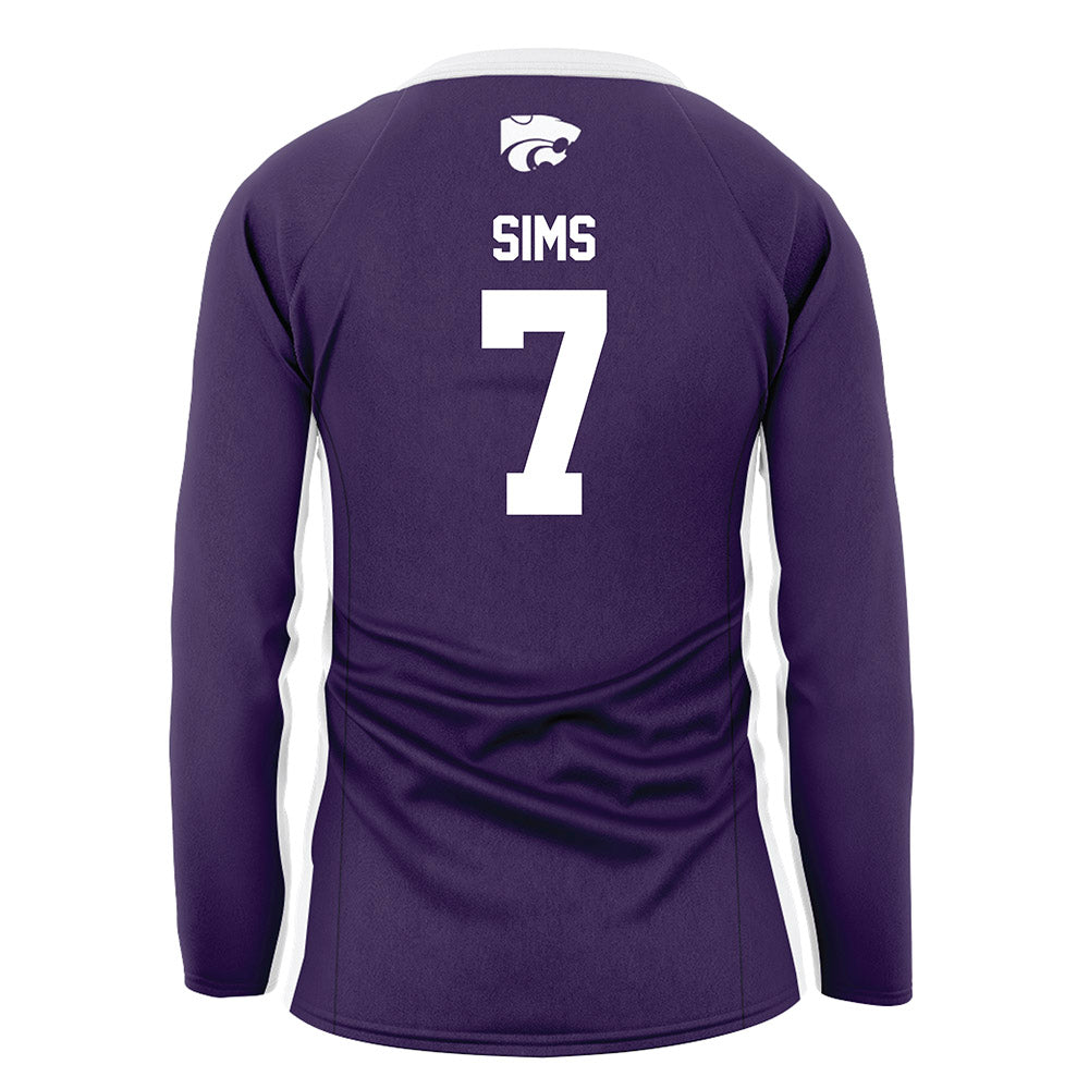 Kansas State - NCAA Women's Volleyball : Symone Sims - Purple Volleyball Jersey