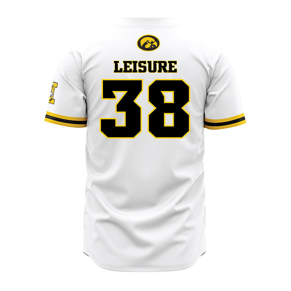 Iowa - NCAA Baseball : Beau Leisure - White Jersey-1