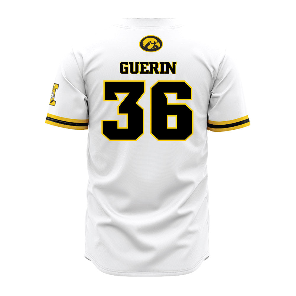 Iowa - NCAA Baseball : Tyler Guerin - White Jersey-1