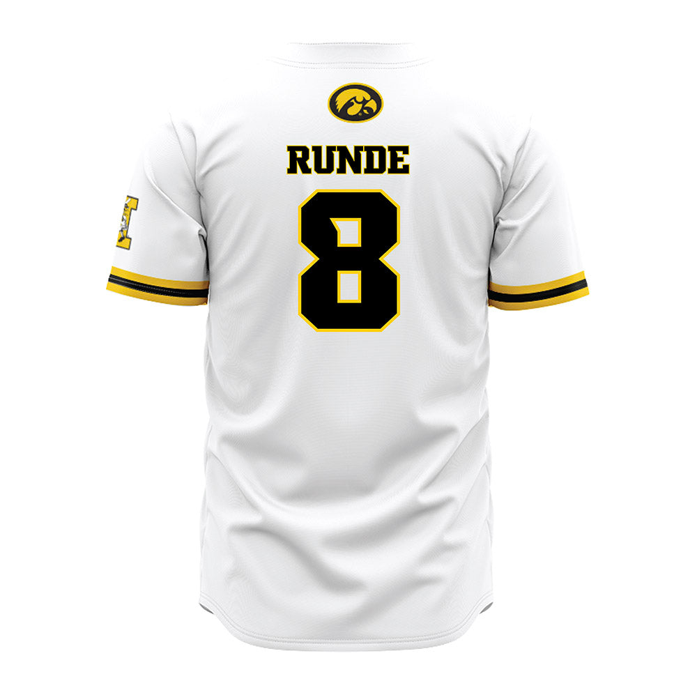 Iowa - NCAA Baseball : Logan Runde - White Jersey-1