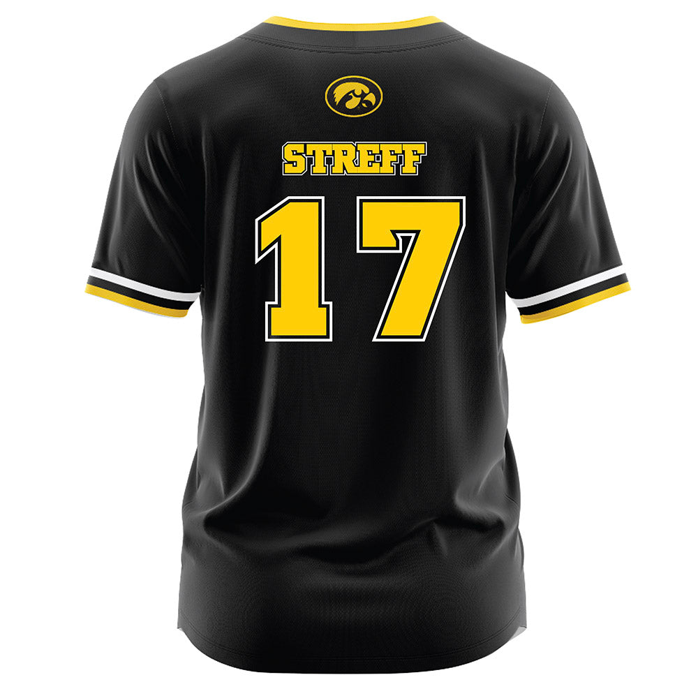 Iowa - NCAA Softball : Anna Streff - Black Jersey-1
