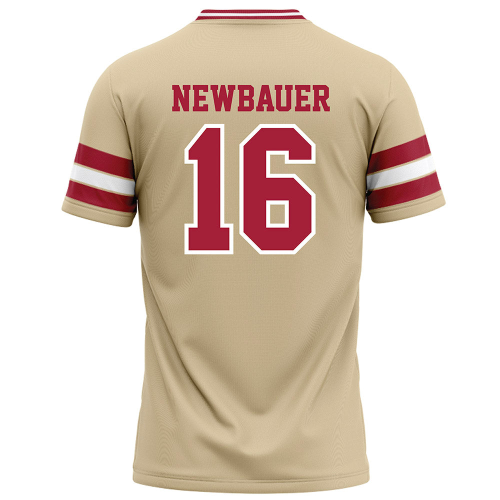 Oklahoma - NCAA Football : Whitt Newbauer - Cream Football Jersey-1