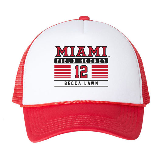 Miami of Ohio - NCAA Women's Field Hockey : Becca Lawn - Trucker Hat Hat Trucker Hat