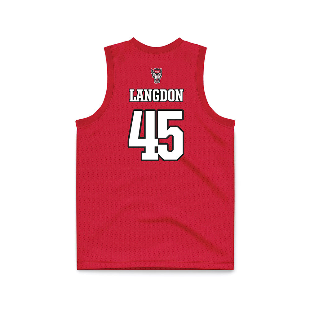 NC State - NCAA Men's Basketball : Colt Langdon - Red Basketball Jersey-1
