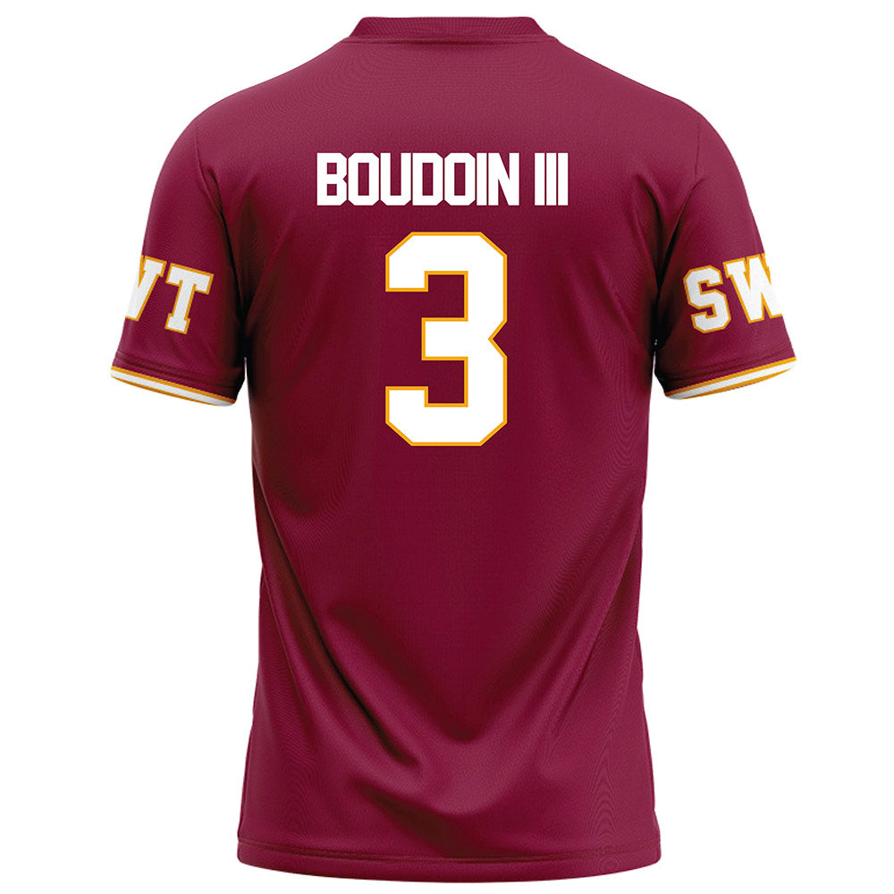 Texas State - NCAA Football : Michael Boudoin III - Red Football Jersey-1
