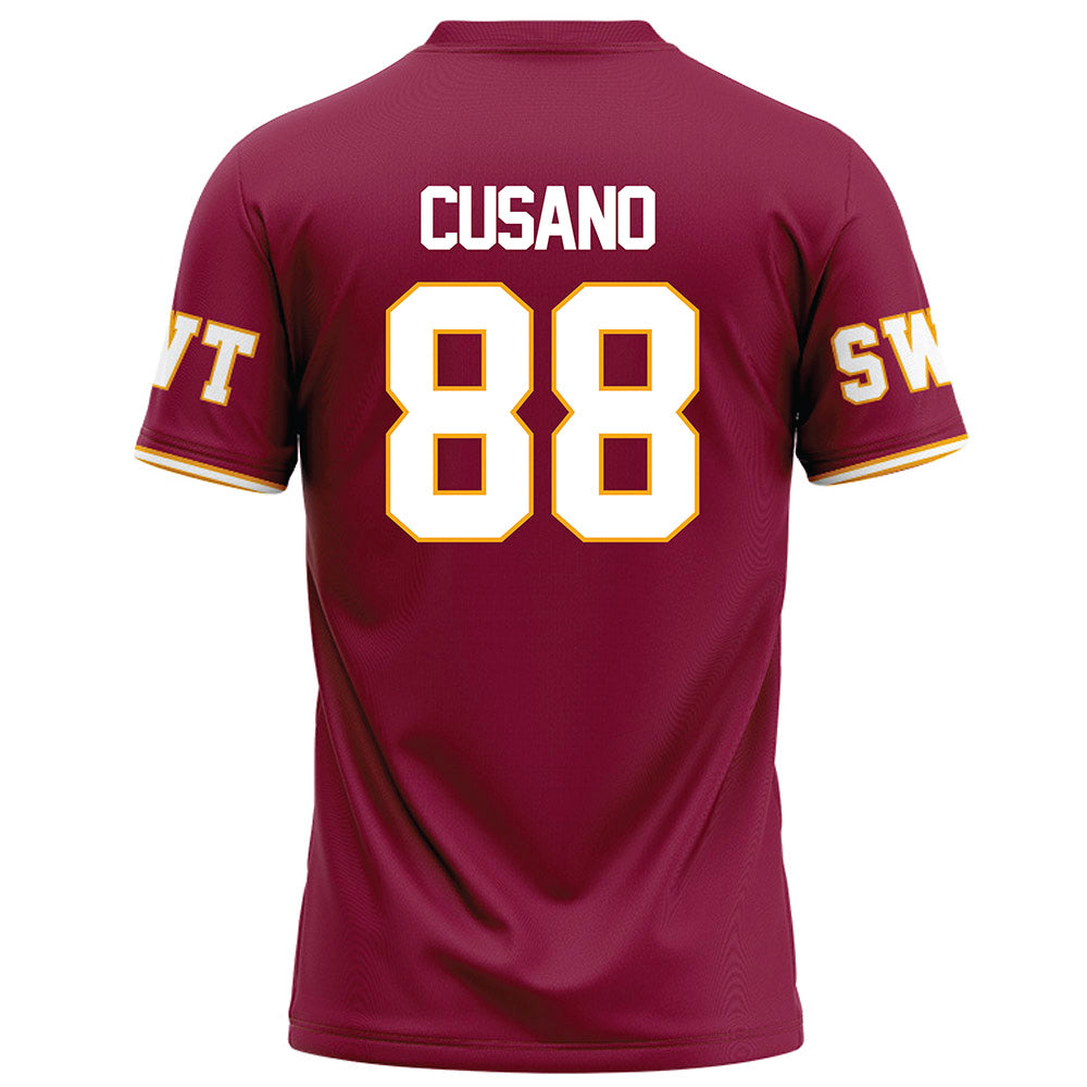 Texas State - NCAA Football : Tucker Cusano - Red Football Jersey-1
