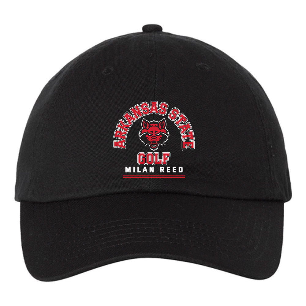 Arkansas State - NCAA Men's Golf : Milan Reed - Dad Hat