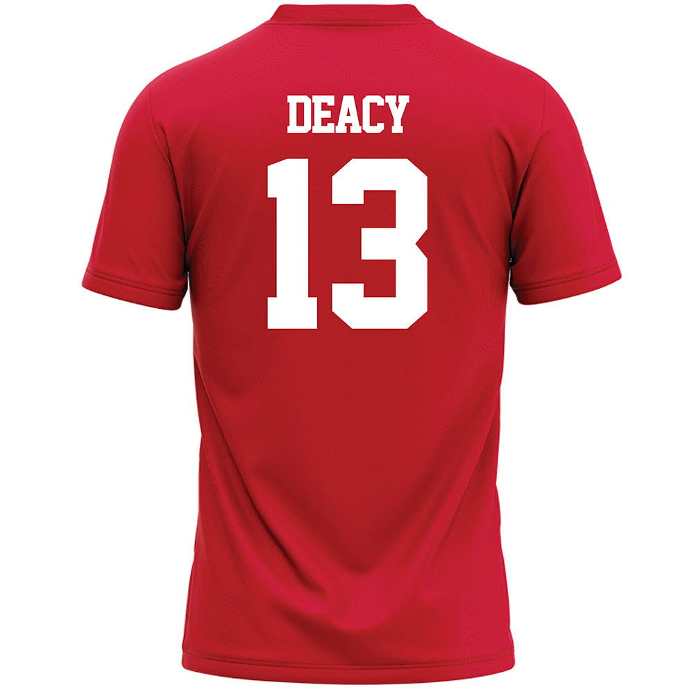 Marist - NCAA Men's Lacrosse : Jake Deacy - Red Lacrosse Jersey -1