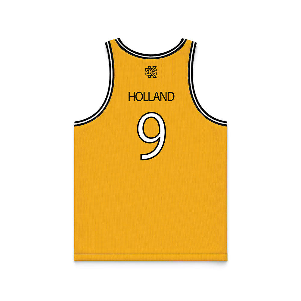 Kennesaw - NCAA Men's Basketball : Eric Holland - Gold Basketball Jersey-1