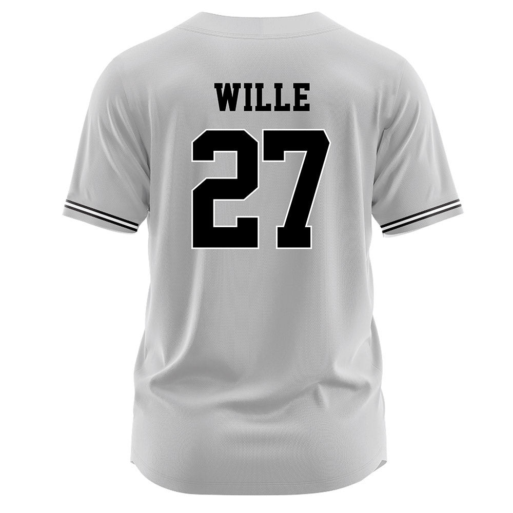 Davidson - NCAA Baseball : Tyler Wille - Grey Jersey-1