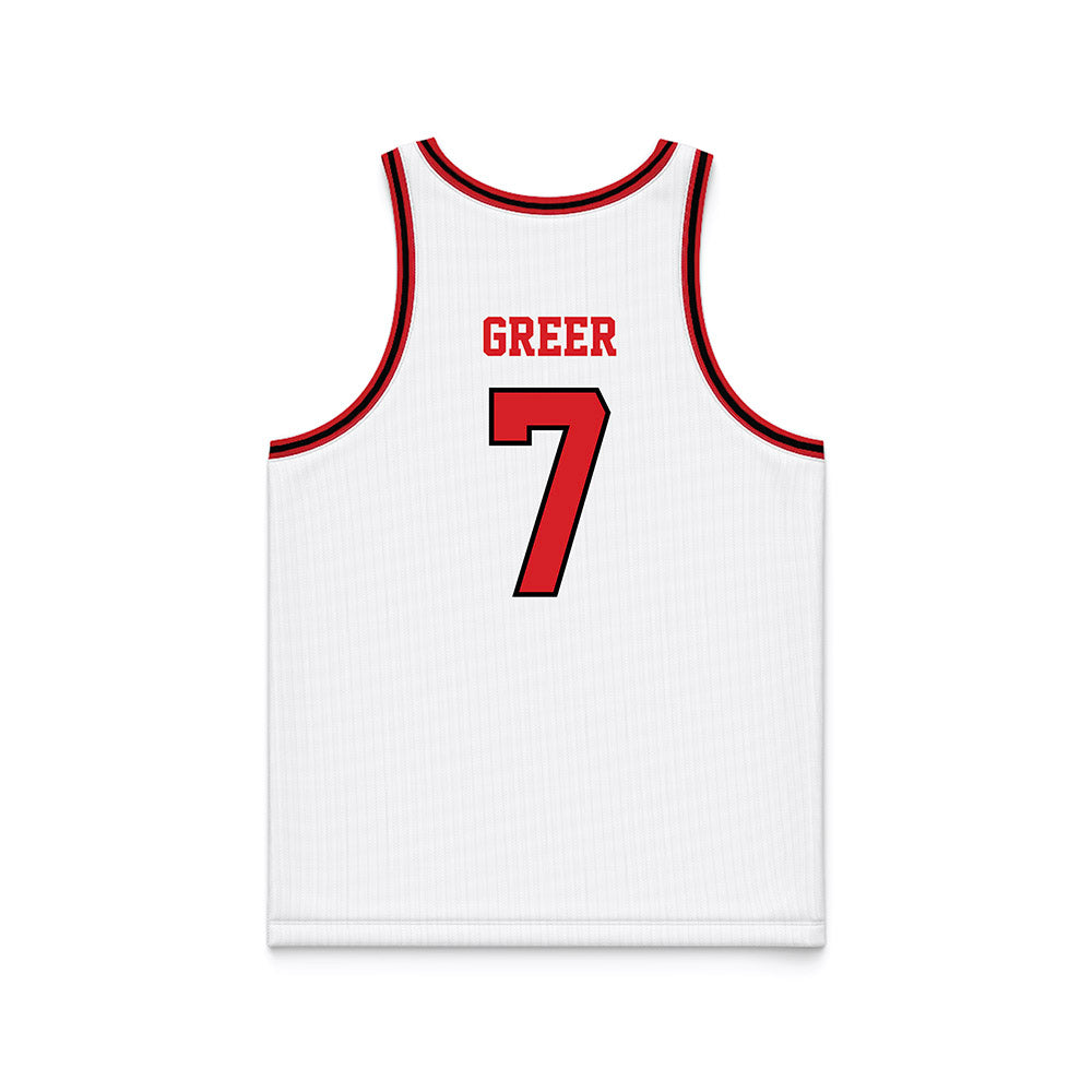 Davidson - NCAA Men's Basketball : RJ Greer - White Basketball Jersey-1