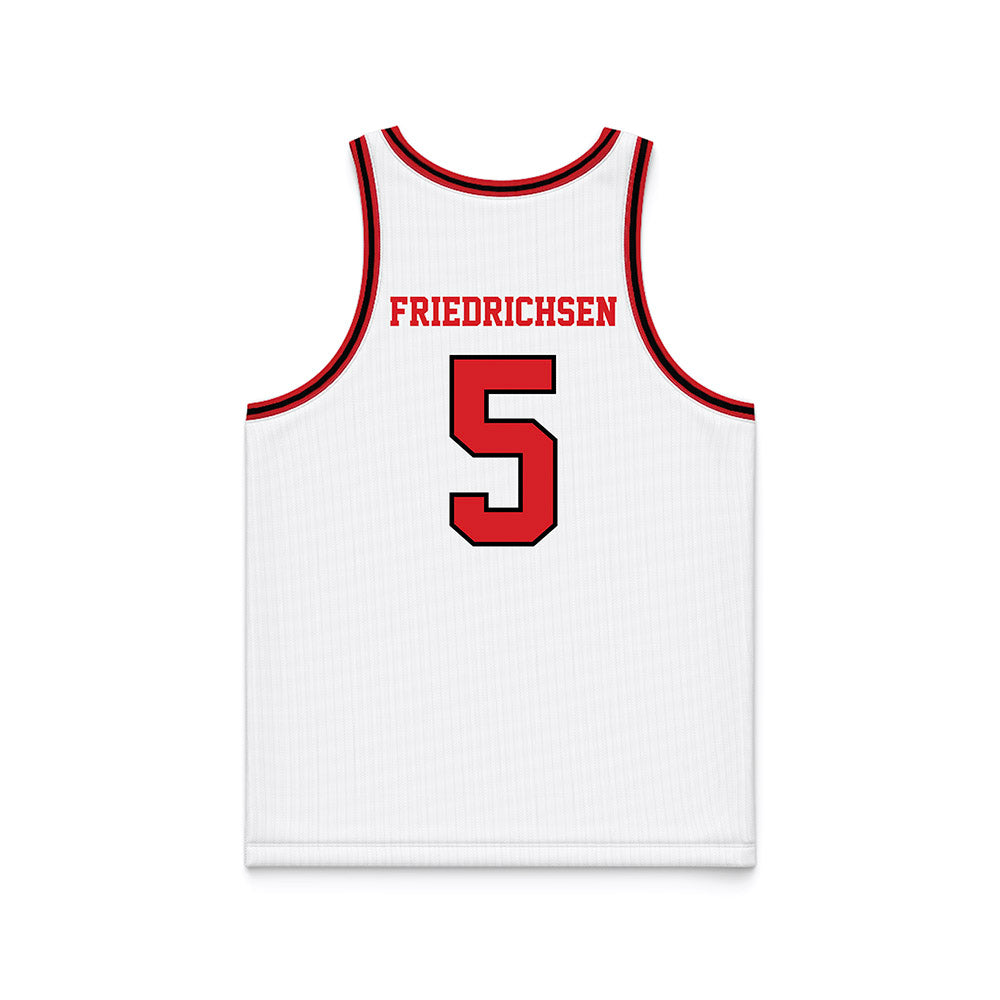 Davidson - NCAA Men's Basketball : Parker Friedrichsen - White Basketball Jersey-1