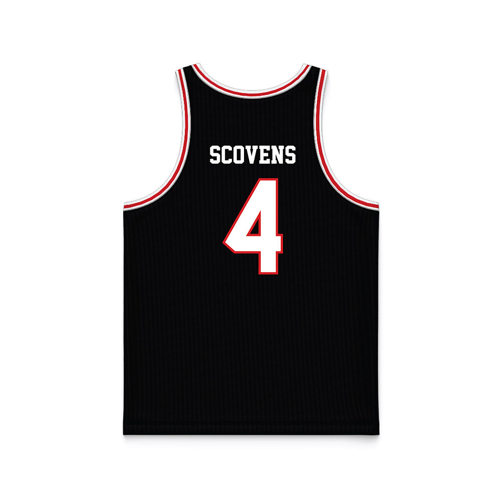 Davidson - NCAA Men's Basketball : Joshua Scovens - Black Basketball Jersey-1