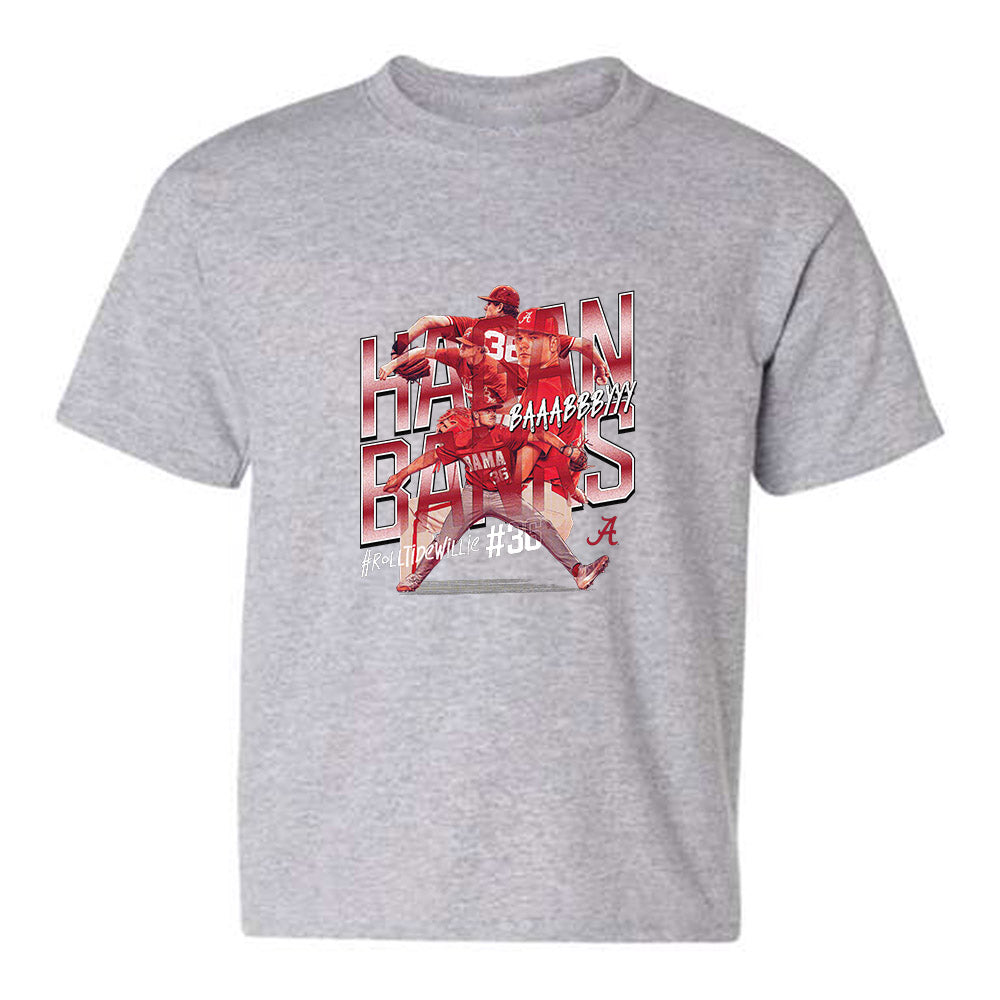 Alabama - NCAA Baseball : Hagan Banks x Roll Tide Willie - Youth tshirt Individual Caricature