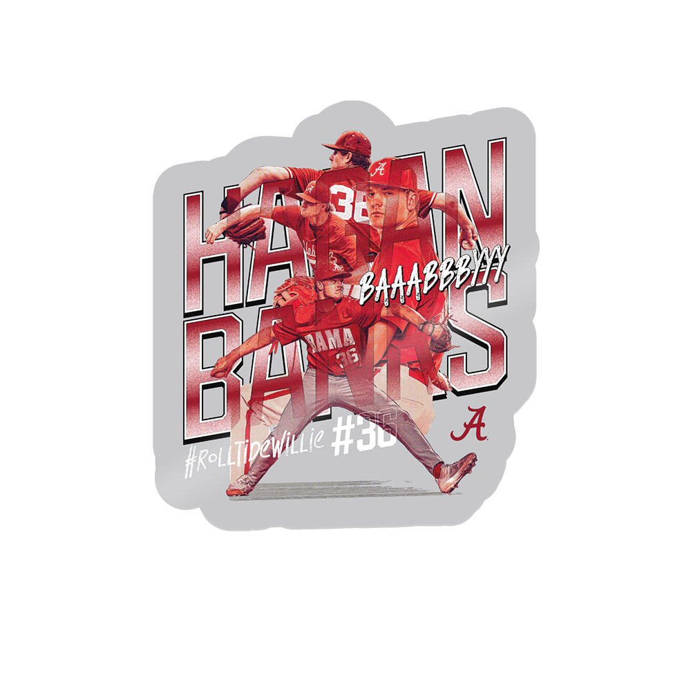 Alabama - NCAA Baseball : Hagan Banks x Roll Tide Willie - Sticker Individual Caricature
